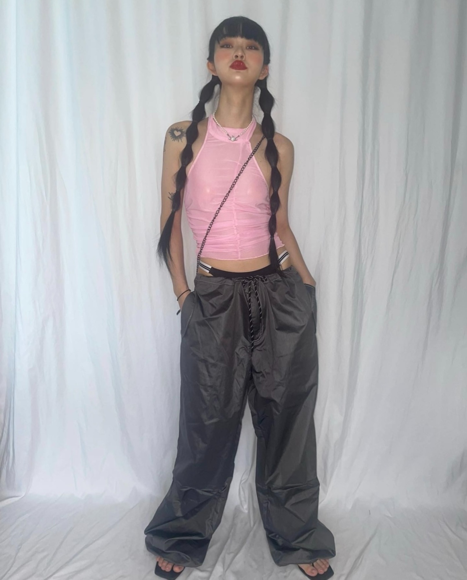 ping pong string wide pants